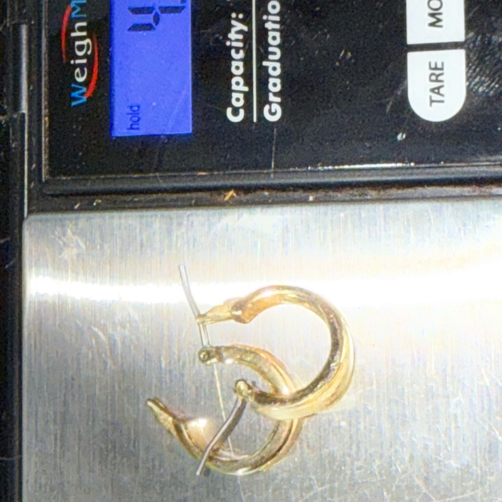Vintage Monet Gold Tone Hoop Earrings - Picture 10 of 10